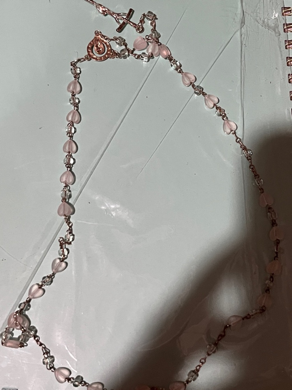 Heart Bead Rosary Necklace Preloved - Picture 2 of 4